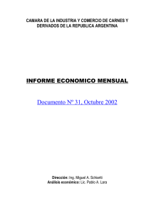 Documento Nº 31, Octubre 2002  INFORME ECONOMICO MENSUAL