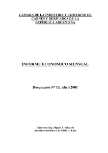 INFORME ECONOMICO MENSUAL  Documento Nº 13, Abril 2001