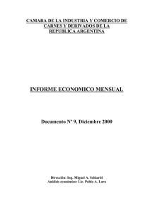 INFORME ECONOMICO MENSUAL  Documento Nº 9, Diciembre 2000