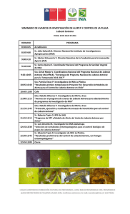 Programa: Seminario de avances en investigación de alerta y control de la plaga Lobesia botrana