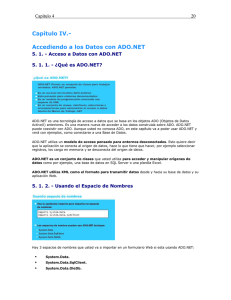 Capítulo IV.-  Accediendo a los Datos con ADO.NET Capítulo 4