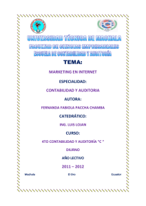 TEMA: MARKETING EN INTERNET CONTABILIDAD Y AUDITORIA 2011 – 2012