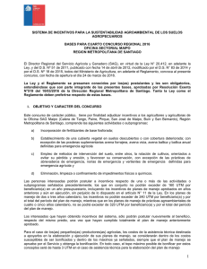 Bases para Cuarto Concurso Regional 2016 Oficina Sectorial Maipo Región Metropolitana de Santiago