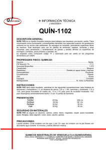 QUÍN-1102 Q   INFORMACIÓN TÉCNICA