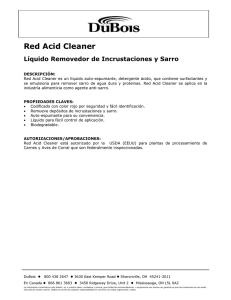 Red Acid Cleaner Líquido Removedor de Incrustaciones y Sarro