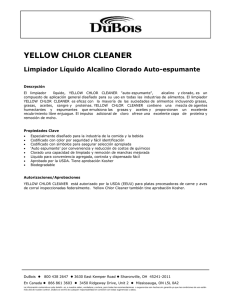 YELLOW CHLOR CLEANER Limpiador Líquido Alcalino Clorado Auto-espumante