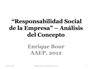 “Responsabilidad Social de la Empresa” – Análisis del Concepto Enrique Bour