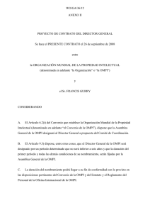 WO/GA/36/12  ANEXO II PROYECTO DE CONTRATO DEL DIRECTOR GENERAL