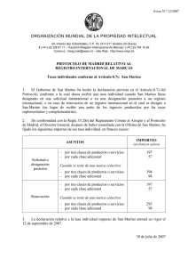 ORGANIZACIÓN MUNDIAL DE LA PROPIEDAD INTELECTUAL  Aviso N. 12/2007