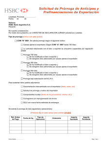 Prórrogas de Anticipos/Prefinanciaciones - OP 3609