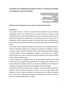 Percepción de la problemática asociada al turismo y el interés... de la población: caso Puerto Vallarta