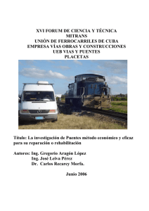 XVI FORUM DE CIENCIA Y TÉCNICA MITRANS UNIÓN DE FERROCARRILES DE CUBA