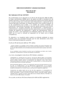 Oficio Aduanero 263-11 (Zonas francas)