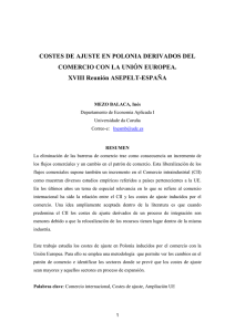 COSTES DE AJUSTE EN POLONIA DERIVADOS DEL XVIII Reunión ASEPELT-ESPAÑA