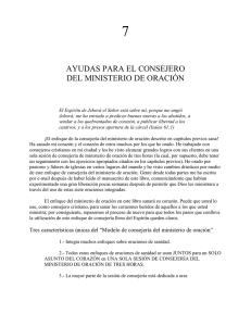 7  AYUDAS PARA EL CONSEJERO DEL MINISTERIO DE ORACIÓN