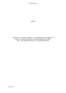 WO/GA/24/5  ANEXO ASISTENCIA T&Eacute;CNICO&ndash;JUR&Iacute;DICA A LOS PA&Iacute;SES EN DESARROLLO