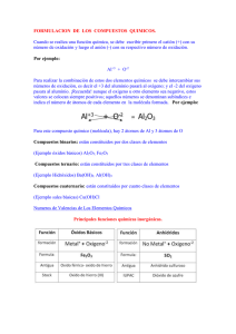 Formulación de los compuestos quimicos