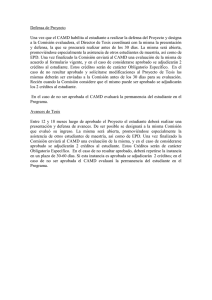 Resolución del CAMD del 16/04/2013 (Defensa de Proyectos de Tesis e Informe de Avance)