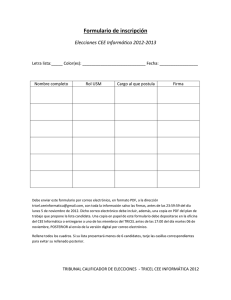 Formulario de inscripción Elecciones CEE Informática 2012-2013