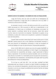 ARGENTINA Presentacion de beneficios por modificaciones a la Ley de Quiebras