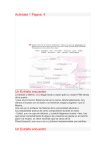 Actividad 1 Pagina: 4  Un Extraño encuentro