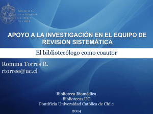El bibliotecólogo como coautor Romina Torres R.  Biblioteca Biomédica