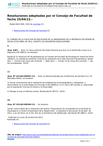 Resoluciones adoptadas por el Consejo de Facultad de fecha 25/04/12.-