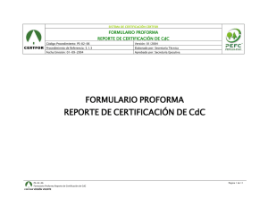 Reporte de Certificación CdC 2015 - Faret S.A.