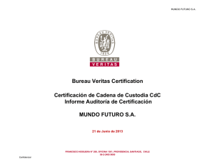 Reporte de Certificación CdC 2013 - Mundo Futuro S.A