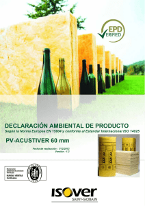 DECLARACIÓN AMBIENTAL DE PRODUCTO PV-ACUSTIVER 60 mm