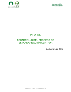 Informe Desarrollo del Proceso de Estandarizacion CERTFOR