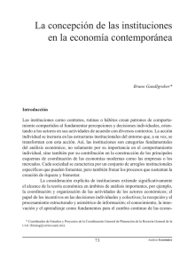 La concepción de las instituciones en la economía contemporánea”,