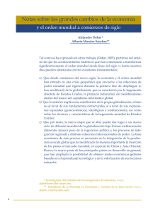 Notas sobre los grandes cambios de la economía