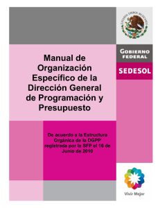 MANUAL DE ORGANIZACIÓN ESPECÍFICO DE LA DIRECCIÓN GENERAL DE PROGRAMACIÓN Y PRESUPUESTO