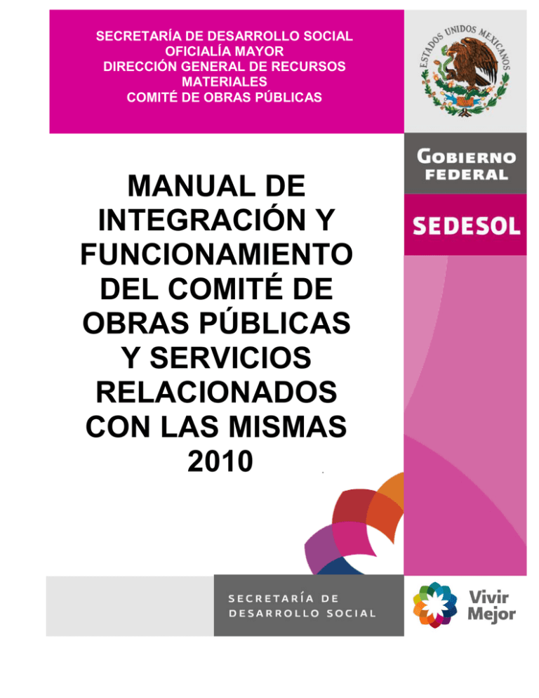 MANUAL DE INTEGRACI N Y FUNCIONAMIENTO DEL COMIT DE OBRAS P BLICAS Y ...