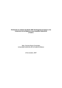 Evaluación en materia de diseño 2007 del Programa de Apoyo... instancias de las Mujeres en las entidades federativas