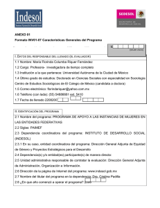 ANEXO 01 Formato INV01-07 Características Generales del Programa I.