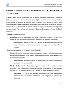 ANEXO II. OBJETIVOS ESTRATEGICOS DE LA DEPENDENCIA Y/O ENTIDAD