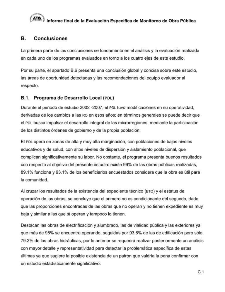 B. Conclusiones