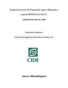 Evaluación Externa del Programa de Apoyo Alimentario a EJERCICIO FISCAL 2006