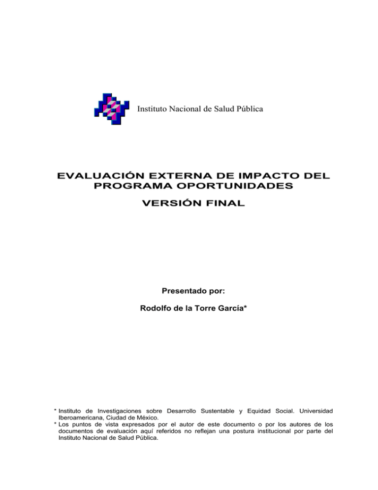 Evaluaci N De Impacto Del Programa Oportunidades