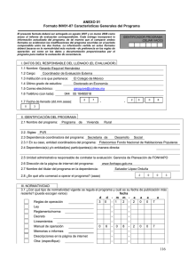 ANEXO 01 Formato INV01-07 Características Generales del Programa