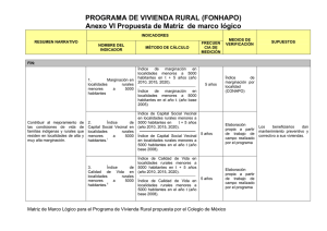 PROGRAMA DE VIVIENDA RURAL (FONHAPO)