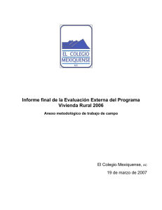 Informe final de la Evaluación Externa del Programa Vivienda Rural 2006