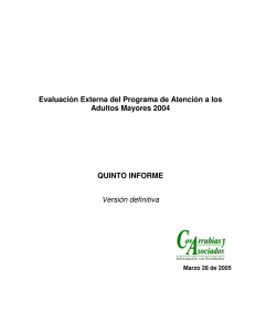 Evaluación Externa del Programa de Atención a los Adultos Mayores 2004