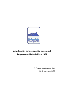 Actualización de la evaluación externa del Programa de Vivienda Rural 2005