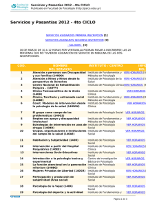 Servicios y Pasantías 2012 - 4to CICLO