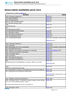 RESULTADOS EXÁMENES JULIO 2015