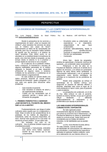 LA DOCENCIA DE POSGRADO Y LAS COMPETENCIAS INTERPERSONALES DEL EGRESADO