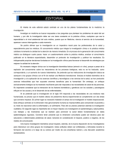 EDITORIAL  REVISTA FACULTAD DE MEDICINA, 2015, VOL. 15, Nº 2